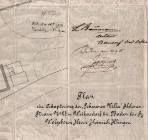 Adaptierungsplan für Klinger, 1886 (Stadtgemeinde Baden)